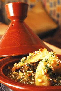 baked lamb with vegetables and nuts